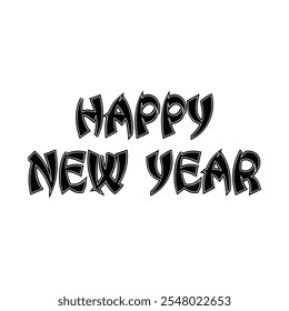 Happy New Year 2025,typography white t shirt design.