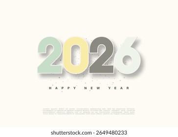Happy new year 2026. With 3D image design. Premium design for a new year celebration. Poster, banner and cover design.