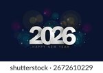 Happy new year 2026 background with Fireworks and bokeh