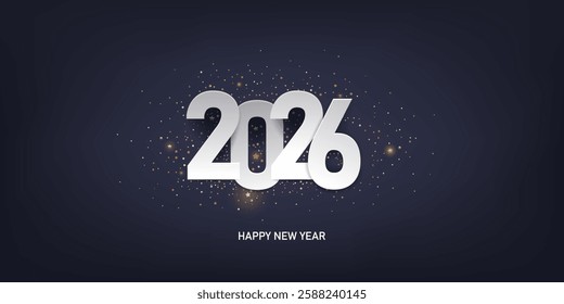 Happy new year 2026 background. Holiday greeting card design.