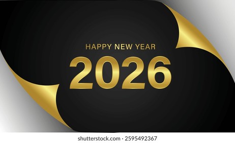 Happy New Year 2026 Background Design, Greeting Card, Banner, Poster, 2026 Vector Illustration.
