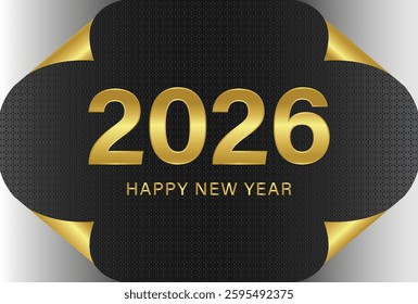 Happy New Year 2026 Background Design, Greeting Card, Banner, Poster, 2026 Vector Illustration.
