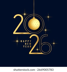 feliz ano novo 2026 fundo com xmas bauble vetor