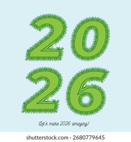Happy New Year 2026 Hintergrund - kreative Typografie Poster