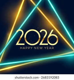 happy new year 2026 background with neon frame vector