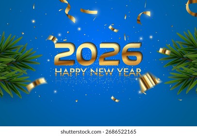 feliz ano novo 2026 fundo com efeito brilho