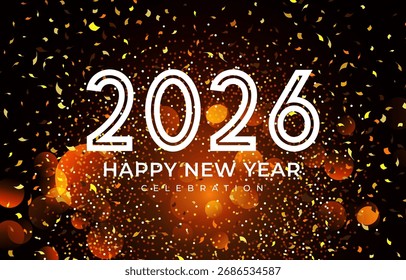 happy new year 2026 background with golden shiny sparkle
