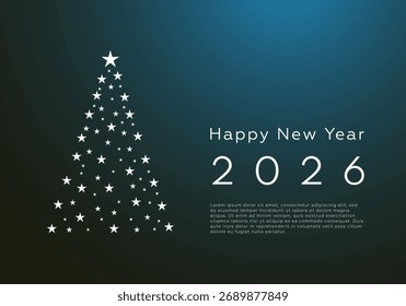 Happy new year 2026 background. Holiday greeting card design. Vector illustration.