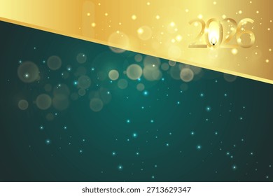 Fondo feliz del año Nuevo 2026 con la Ilustración vectorial de la bombilla de las chispas. EPS10.