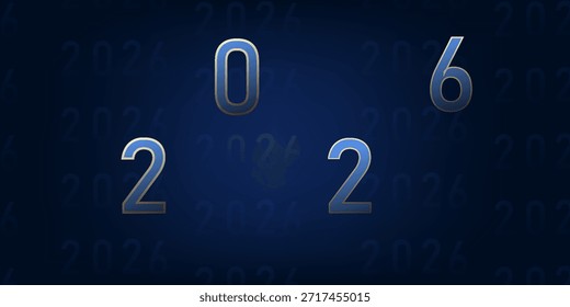 Feliz año nuevo 2026 de fondo. Diseño de tarjeta de felicitación de Festiva. Ilustración vectorial.