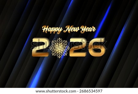 happy new year 2026 background with 3d text
