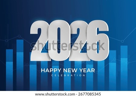 happy new year 2026 with candlestick chart background 