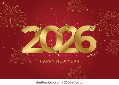 happy new year 2026 celebrate background vector eps 10