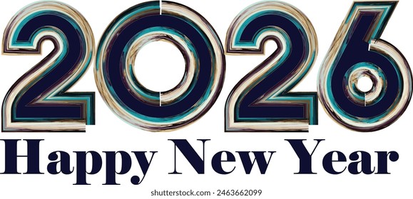 happy new year 2026 celebration with gradient numbers