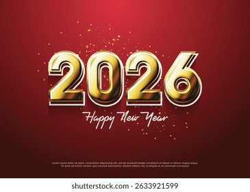 happy new year 2026 with celebratory number colors combined.