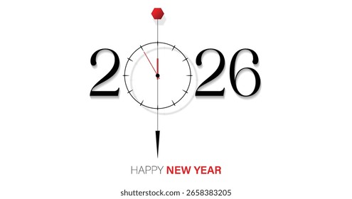 Frohes neues Jahr 2026 Uhr Countdown Feier