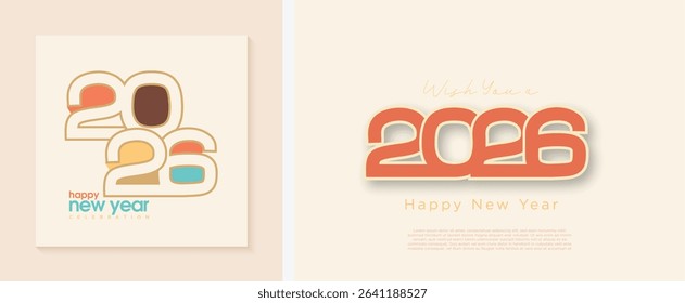 Happy New Year 2026 colorful numbers. 2026 new year celebration with rare and elegant number style.