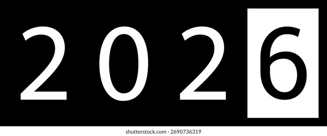 Feliz año nuevo 2026 cuenta atrás. Feliz año nuevo 2026 Ilustración vectorial con mostrador. Contador eléctrico con números. Exhibición del odómetro. Marque con watt. Panel de indicadores del dispositivo.