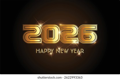 Feliz año nuevo 2026 diseño de tarjeta de felicitación creativa, elemento de diseño de año 2026.