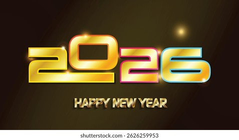Happy new year 2026 creative greeting card design, Year 2026 design element, happy new year 2026 celebrate background.
