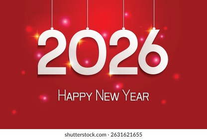 Feliz ano novo 2026 design de cartão de saudação criativa, Elemento de design Ano 2026, feliz ano novo 2026 comemorar fundo.