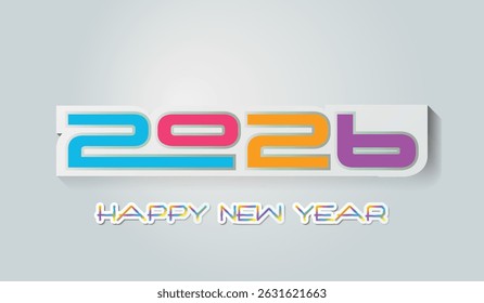 Happy new year 2026 creative greeting card design, Year 2026 design element, happy new year 2026 celebrate background.