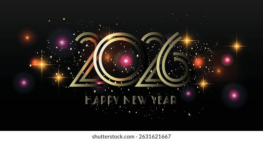 Happy new year 2026 creative greeting card design, Year 2026 design element, happy new year 2026 celebrate background.