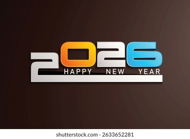 Happy new year 2026 creative greeting card design, Year 2026 design element, happy new year 2026 celebrate background.
