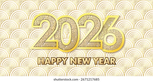 Feliz año nuevo 2026 diseño creativo de tarjeta de felicitación, elemento de diseño de año 2026, feliz año nuevo 2026 celebrar fondo.