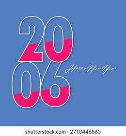 Happy New Year 2026 Creative Design, Vector Illustration for greeting cards, calendars, wallpapers, and backgrounds. Celebration new year