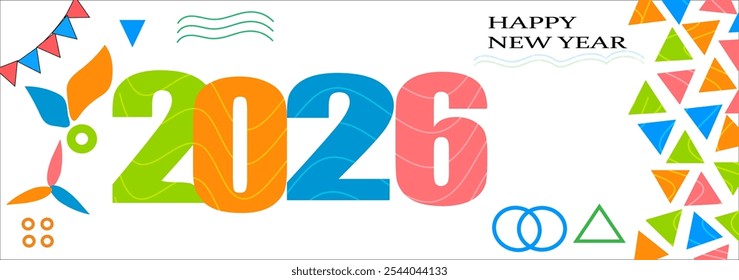 Happy New year 2026 design , vector