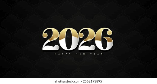 Happy new year 2026 design concept, Happy NewYear Greeting Card Number. Happy new year 2026 cover design, for banners, posters, backgrounds and greetings. 