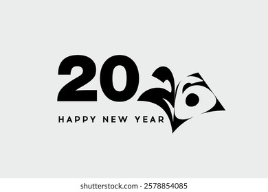 Happy new year 2026 design logo text vector illustration new year celebration concept