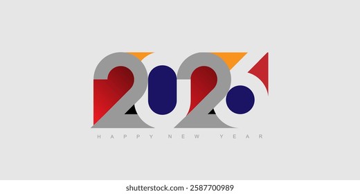 Happy new year 2026 design concept, Happy NewYear Greeting Card Number. Happy new year 2026 cover design, for banners, posters, backgrounds and greetings