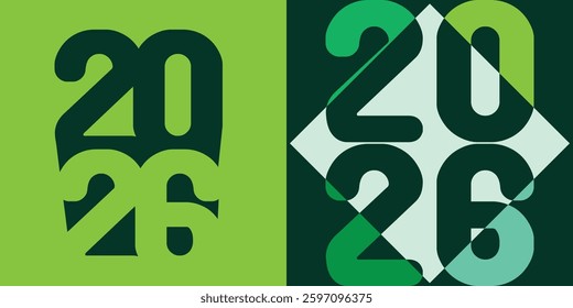 Happy new year 2026 design logo text vector illustration new year celebration concept