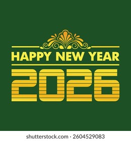 Happy new year 2026 design with colorful truncated number illustrations. Premium vector design 2026