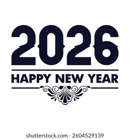 Happy new year 2026 design with colorful truncated number illustrations. Premium vector design 2026