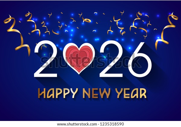 Happy New Year 2026 Design Stock Vector (Royalty Free) 1235318590