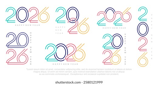 Happy new year 2026 design,2026 logo text design. new year celebration concept . Vector illustration