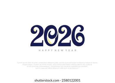 Happy new year 2026 design,2026 logo text design. new year celebration concept . Vector illustration