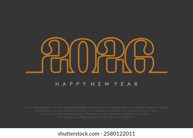 Happy new year 2026 design,2026 logo text design. new year celebration concept . Vector illustration