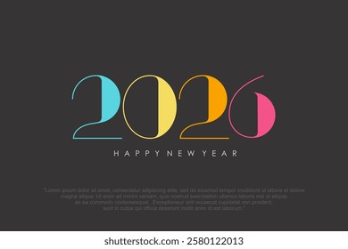 Happy new year 2026 design,2026 logo text design. new year celebration concept . Vector illustration