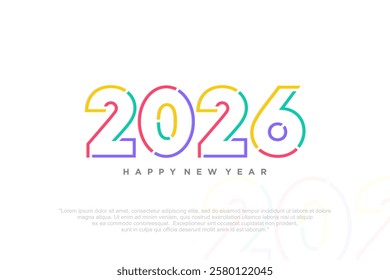 Happy new year 2026 design,2026 logo text design. new year celebration concept . Vector illustration