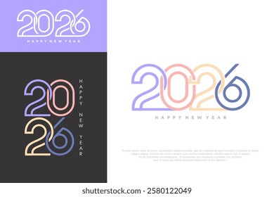 Happy new year 2026 design,2026 logo text design. new year celebration concept . Vector illustration