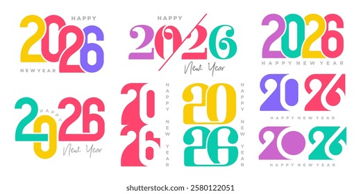 Happy new year 2026 design,2026 logo text design. new year celebration concept . Vector illustration