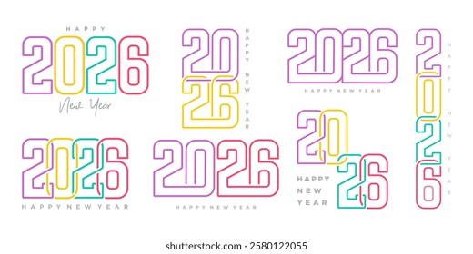 Happy new year 2026 design,2026 logo text design. new year celebration concept . Vector illustration