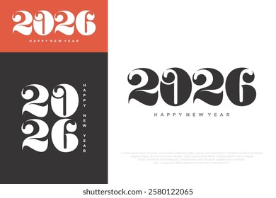 Happy new year 2026 design,2026 logo text design. new year celebration concept . Vector illustration