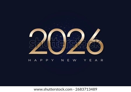 Happy New Year 2026. Elegant year number design for Happy New Year 2026 celebration. 2026 poster, banner design.
