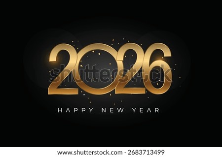 Happy New Year 2026. Elegant year number design for Happy New Year 2026 celebration. 2026 poster, banner design.