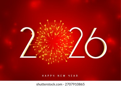 vetor de fundo feliz ano novo 2026 celebração fogo de artifício
